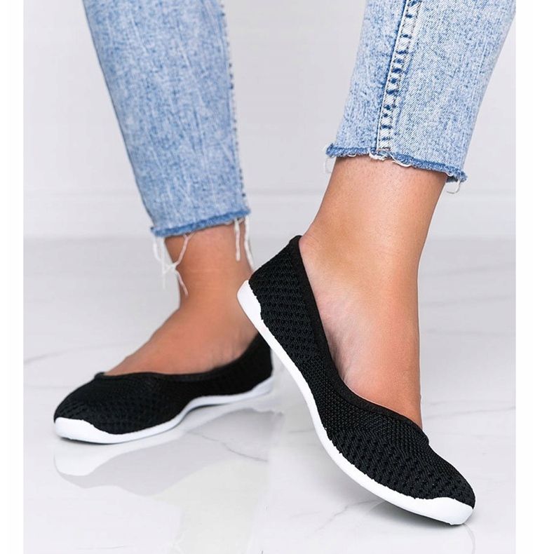 Balerine od crne tkanine s ažurnim uzorkom Good Days crna 1