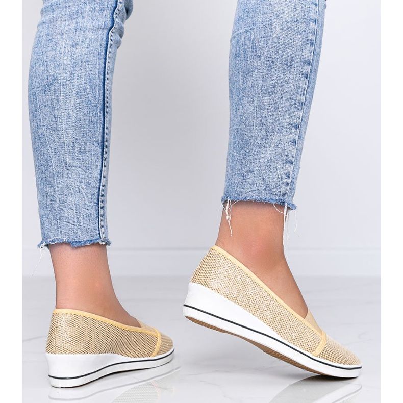 Zlatne blistave balerinke na klinu Glam Star zlatna 1