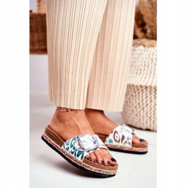 Ženske papuče Big Star metalik uzorak DD274127 bijela ljubičasta srebro zelena 1