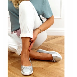 Srebrne ženske balerinke DY-10 Srebrne srebro 1