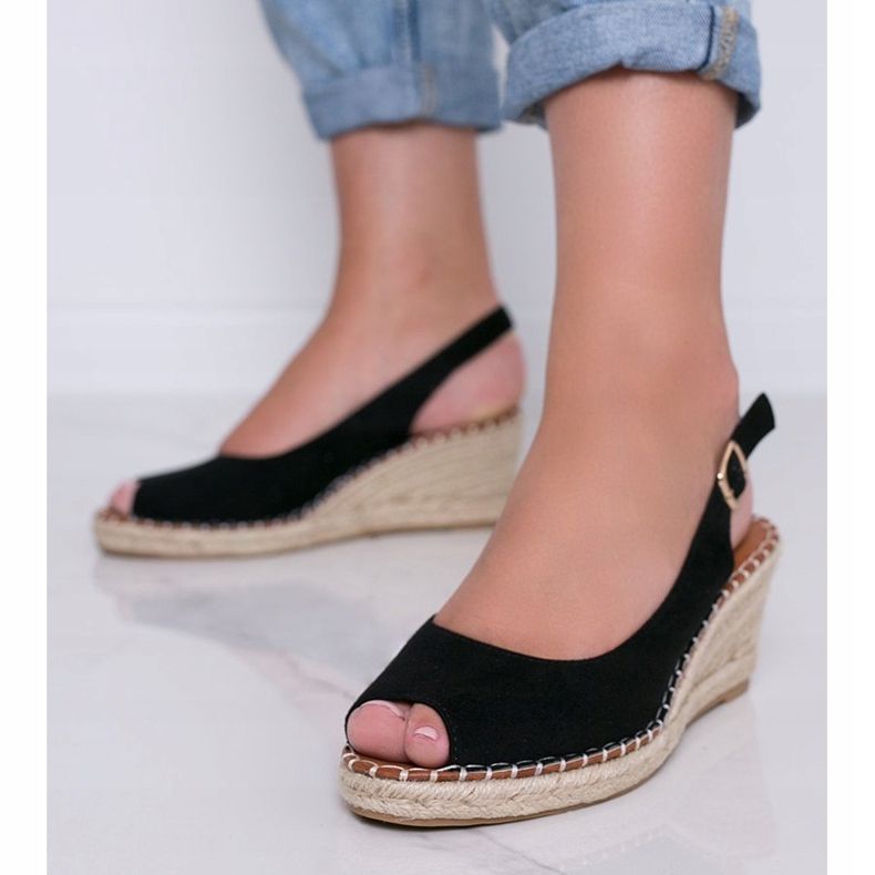 Caitlin crne sandale na klin crna 1