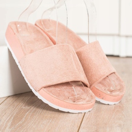SHELOVET Modne papuče od antilopa ružičasta 2
