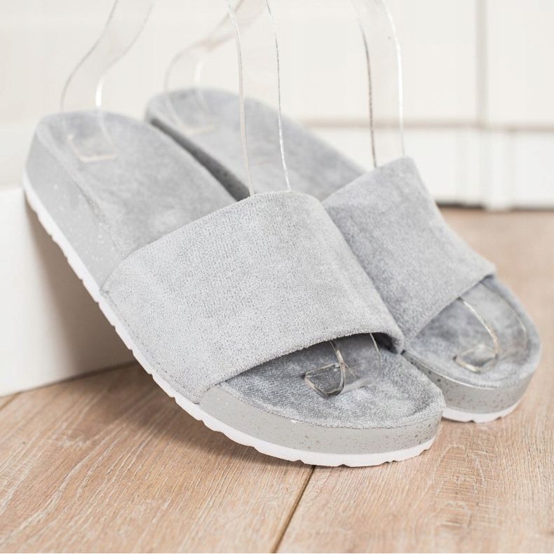 SHELOVET Modne papuče od antilopa siva 1