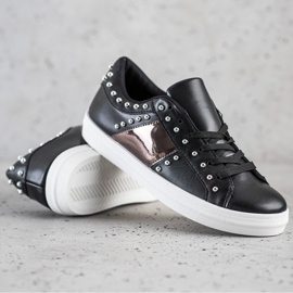 SHELOVET Crne tenisice s ukrasima crno 1