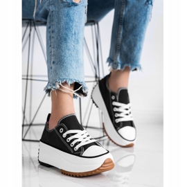 SHELOVET Tenisice na visokoj platformi crna 1