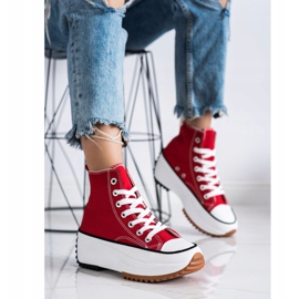 SHELOVET Visoke tenisice na platformi crvena 2