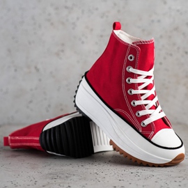 SHELOVET Visoke tenisice na platformi crvena 1