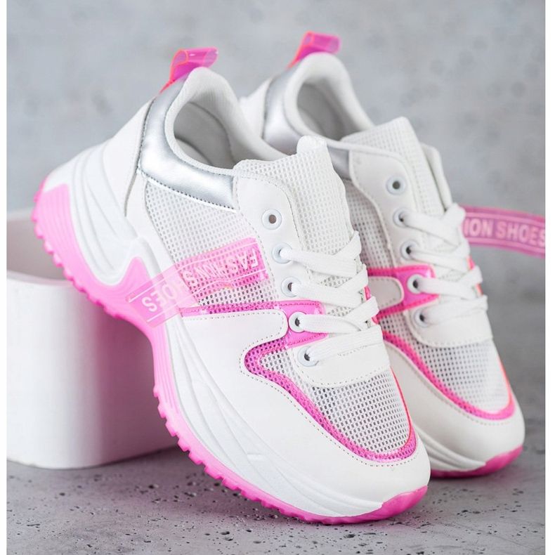 SHELOVET Tenisice s mrežastim modnim cipelama bijela 2