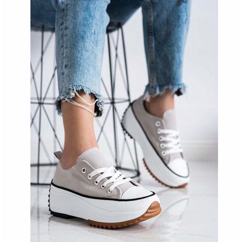 SHELOVET Tenisice na visokoj platformi siva 2