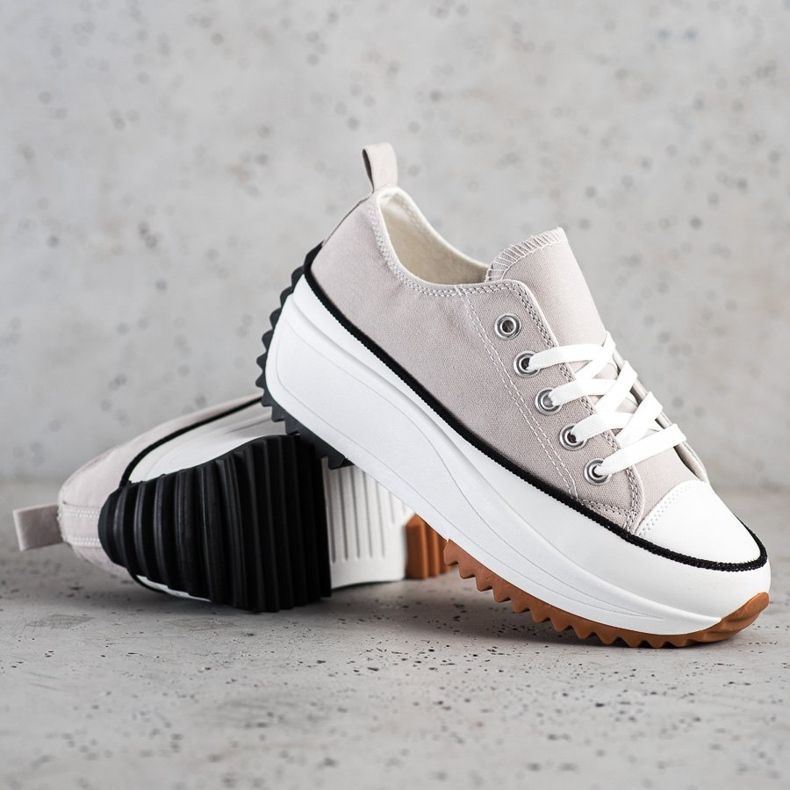 SHELOVET Tenisice na visokoj platformi siva 1