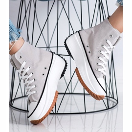 SHELOVET Visoke tenisice na platformi siva 2