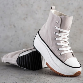 SHELOVET Visoke tenisice na platformi siva 1