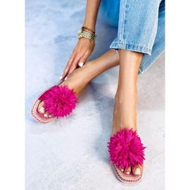 Papuče s cvjetovima fuksije 35-218 Šljiva crvena ružičasta 2