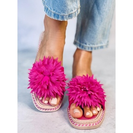 Papuče s cvjetovima fuksije 35-218 Šljiva crvena ružičasta 1