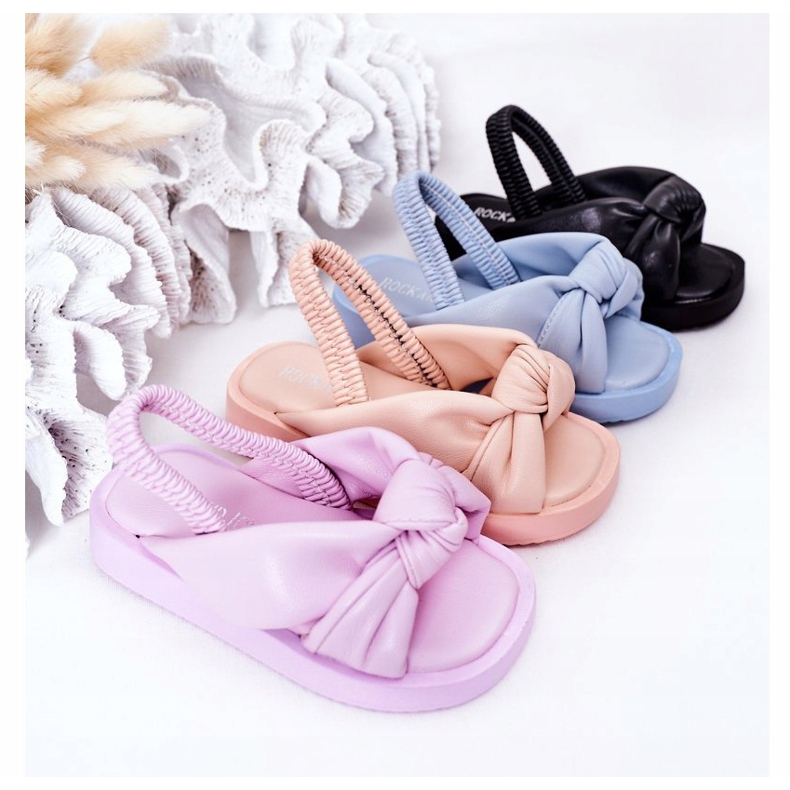 FR1 Dječje sandale s rebrastom ružičastom žvakom ružičasta 1