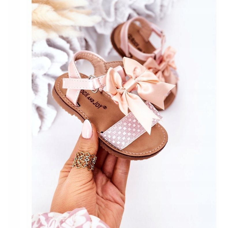 FR1 Dječje sandale s mašnom Pink Beebee ružičasta 2