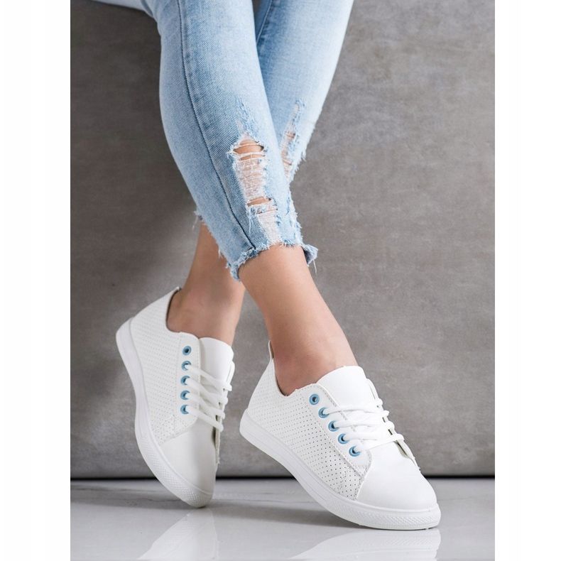 SHELOVET Ažurne tenisice s eko kožom bijela 2