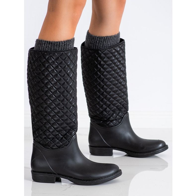 SHELOVET Visoke, prošivene galoše crno 1