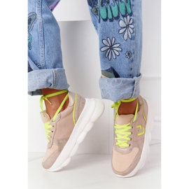 Ženske sportske cipele na platformi Lu Boo Bež višebojan 1