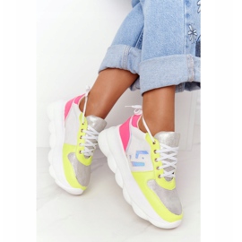 Ženske sportske cipele na platformi lu boo bijele bijela višebojan 2