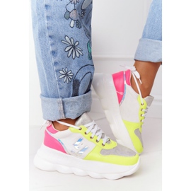 Ženske sportske cipele na platformi lu boo bijele bijela višebojan 1