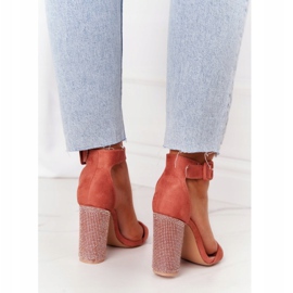 Sandale na šanku s kubnim cirkonijom Lu Boo Ceglaste crvena višebojan 1