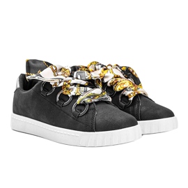 Crne tenisice s povezom od satena od Kisionisa crna 1