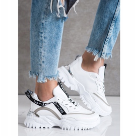 Ideal Shoes Bijele modne tenisice bijela 1