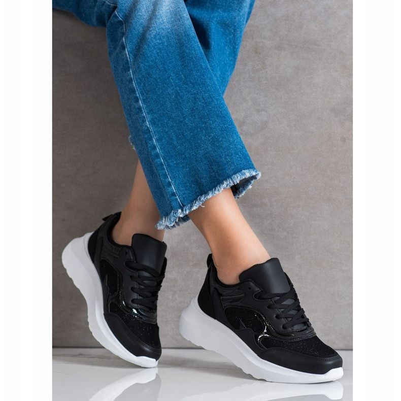Sweet Shoes Tenisice sa sjajem crna 1