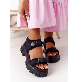 PS1 Sandale na masivnoj crnoj platformi lete visoko crna 2