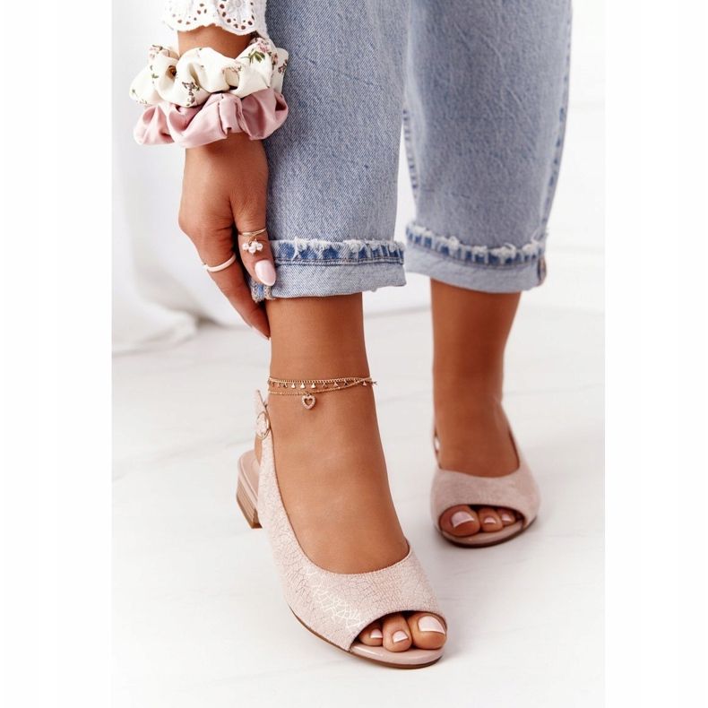 Suede sandale na visoku petu Sergio Leone SK807 Pink ružičasta 2