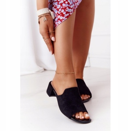 Papuče od antilopa na peti Sergio Leone KL313 Crna 2