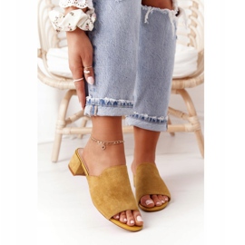 Papuče od antilopa na peti Sergio Leone KL313 Žuta žuta boja 2