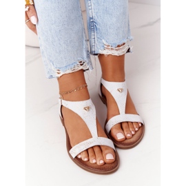 Ženske kožne sandale Nicole 2648 bijela metalik višebojan 1