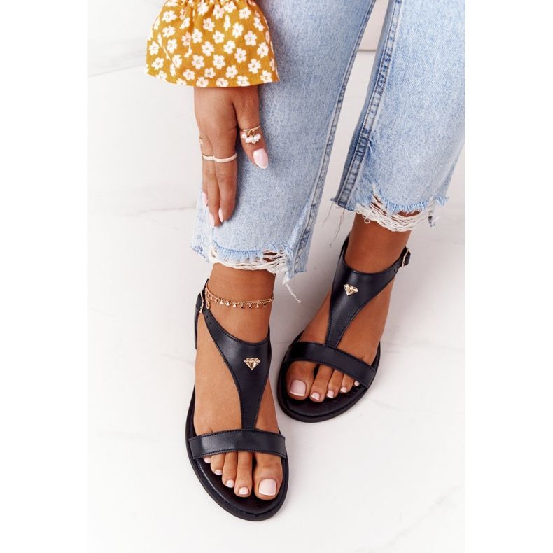 Ženske kožne sandale Nicole 2648 Crna 1