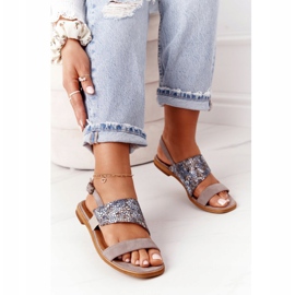 Kožne sandale Maciejka 05167-10 Tamno bež raznobojna 2