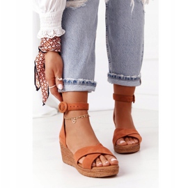 Sandale od antilopa na klin Maciejka 04565-29 Red smeđa 2