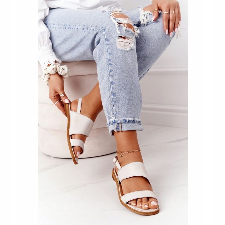 Maciejka 05167-25 Zlatne kožne sandale zlatna 2