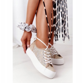 S.Barski Svjetlucave tenisice na platformi Golden Luna zlatni 1