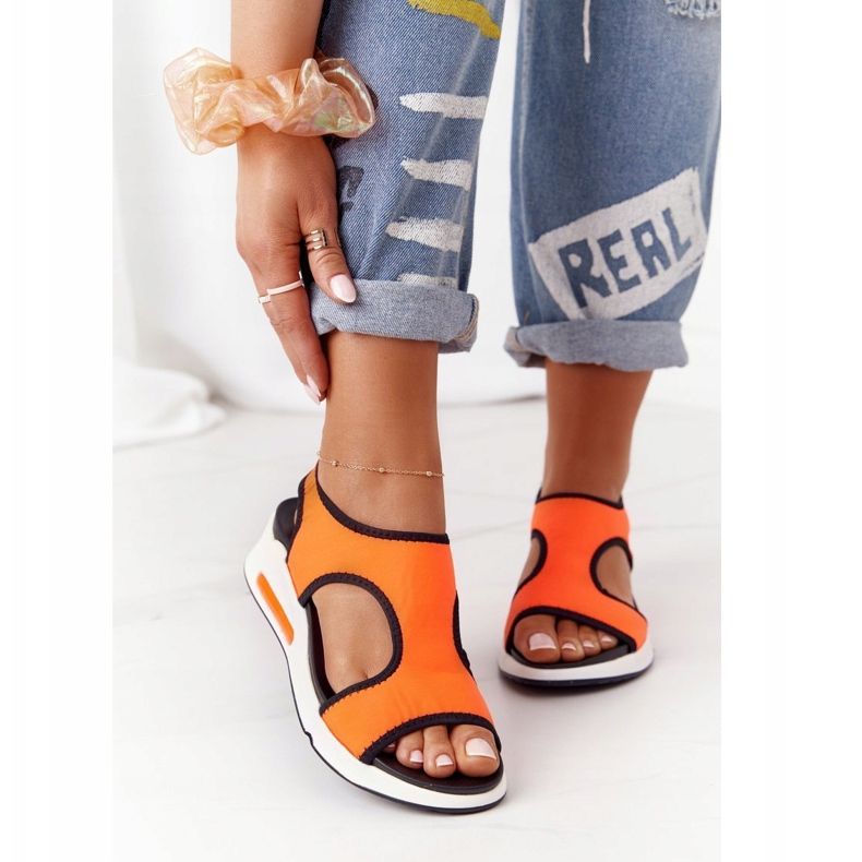 S.Barski Narančaste sandale sa slipom Zoey crna narančasta 1
