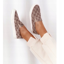 Ženske tenisice s logotipom Slip-On Khaki Challenge smeđa 1