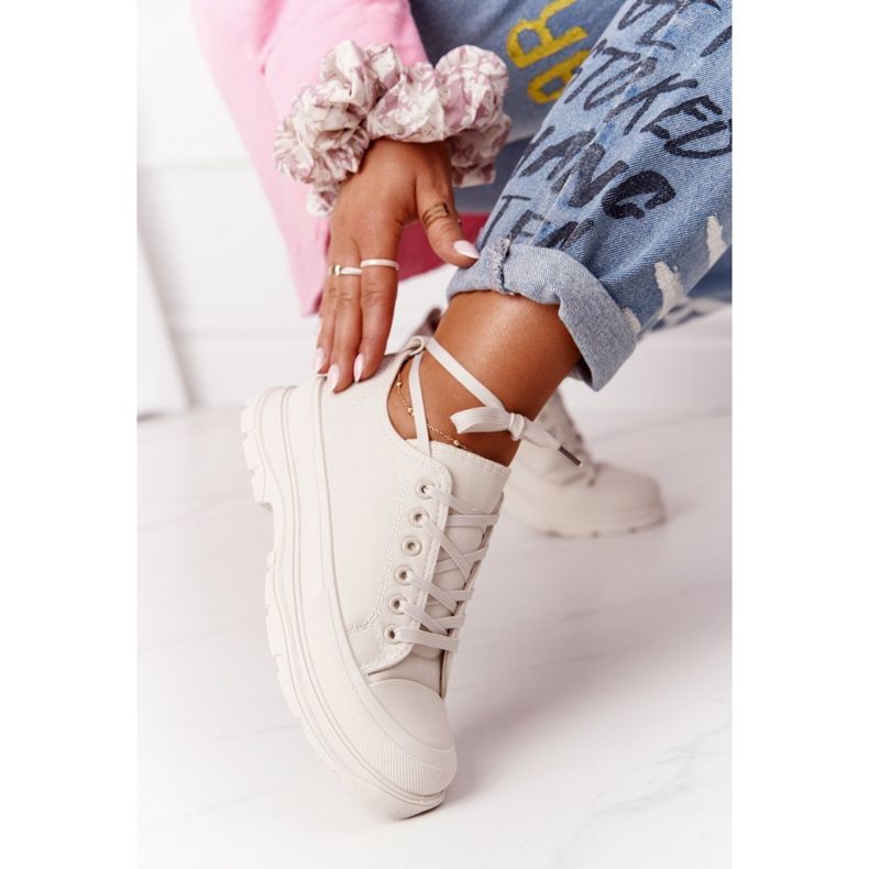 Ženske tenisice Bež Vrijeme putovanja na velikim potplatima 1