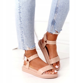 SEA Sandale na platformu s prošivenim bež -om CK197P Okrenite se 3