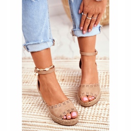 EVE Ženske sandale na klin Espadrile bež 9SD98- 0953 Strijelac 3