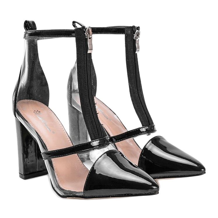 Čizme na stupu s prozirnim Kiki gornjim dijelom crno 1