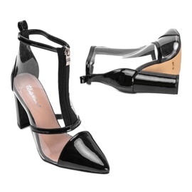 Čizme na stupu s prozirnim Kiki gornjim dijelom crno 2