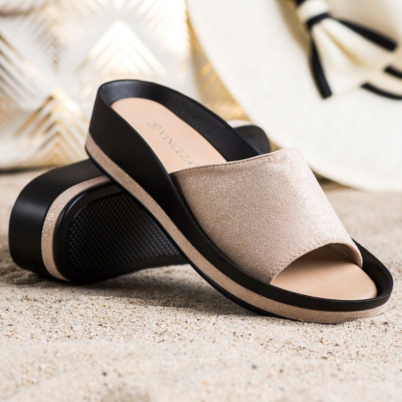 Ležerne VINCEZA papuče bež 1