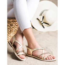 Sandale s eko kožom VINCEZA zlatna 2