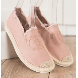 SHELOVET Tekstilne espadrile ružičasta 1