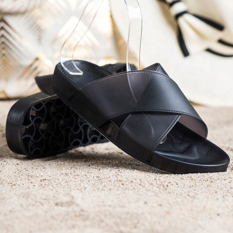 SHELOVET Modne gumene papuče crno 1